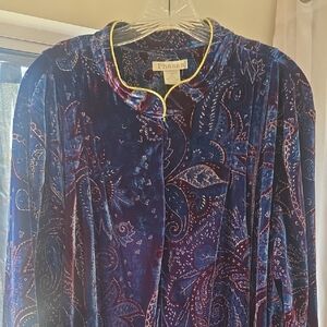 Phases Velvet Paisley Maxi Dress - Deep Blue